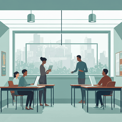 Modernes Klassenzimmer mit Technologieeinsatz